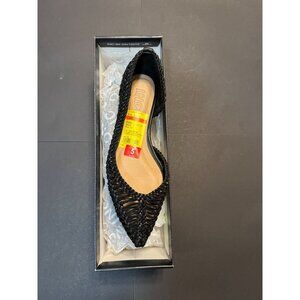 INC Womens Abronp Black Pointed-Toe Flats Size 5 Woven Design Slip-On Style